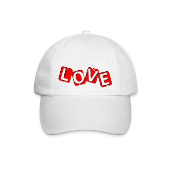 LOVE - rot und schwarz - Baseballkappe - Weiß/Weiß - Vorne