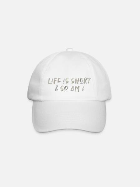 life is short lustiger Spruch leben lifestyle - Baseballkappe - Weiß/Weiß