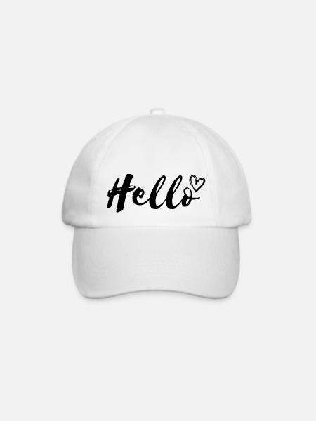 Hello - Baseballkappe - Weiß/Weiß