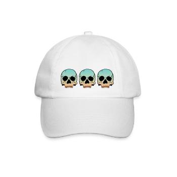 3 Skulls - Baseballkappe - Weiß/Weiß - Vorne