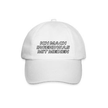 Ich mach irgendwas mit Medien - Shirt - Baseballkappe - Weiß/Weiß - Vorne