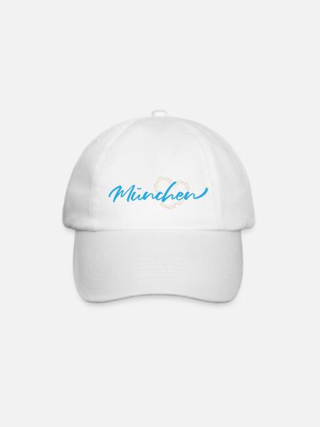 Mein Herz schlägt für München - Blau - Baseballkappe - Weiß/Weiß
