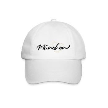 Mein Herz schlägt für München - Schwarz - Baseballkappe - Weiß/Weiß - Vorne
