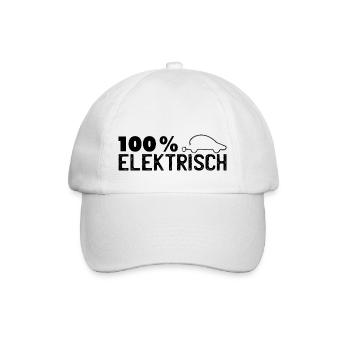 100 % elektrisch E Auto Elektro Auto Strom Benzin - Baseballkappe - Weiß/Weiß - Vorne