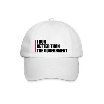 run better than government - Baseballkappe - Weiß/Weiß - Vorne