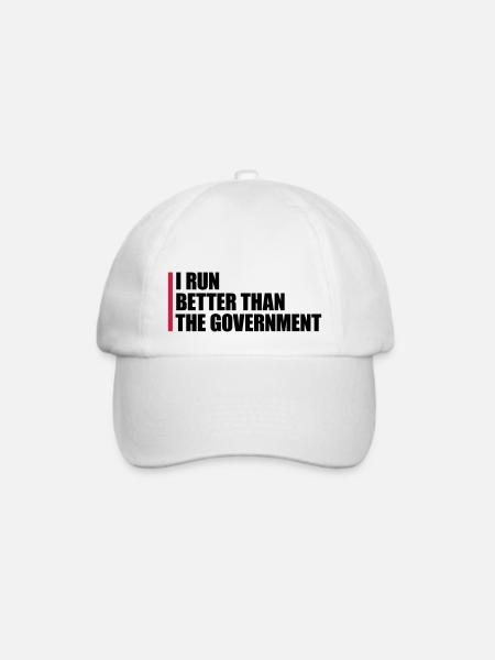run better than government - Baseballkappe - Weiß/Weiß
