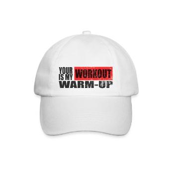 Dein Workout ist miy warmup T-Shirt Design - Baseballkappe - Weiß/Weiß - Vorne