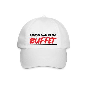 Which Way To The Buffet 14 - Baseballkappe - Weiß/Weiß - Vorne