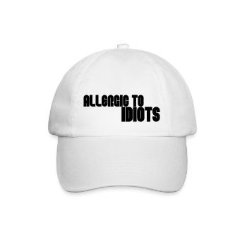 Allergisch gegen Idioten - Baseballkappe - Weiß/Weiß - Vorne