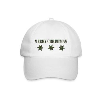 MERRY CHRISTMAS Camouflage - Baseballkappe - Weiß/Weiß - Vorne