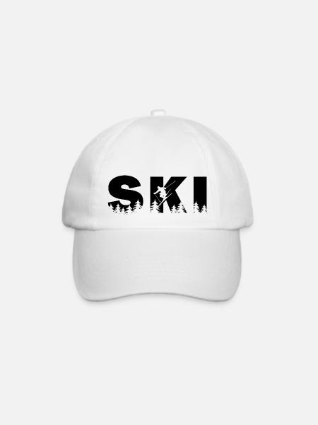 Ski. Ski-Wintersport - Baseballkappe - Weiß/Weiß