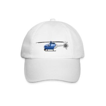 Pilot und Hubschrauber blau und weiß - Baseballkappe - Weiß/Weiß - Vorne