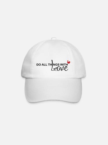 Spruch Liebe Statement gegen Hass - Baseballkappe - Weiß/Weiß