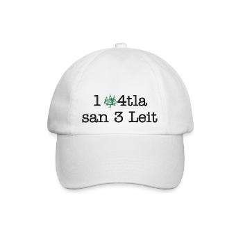 1 wald4tla san 3 Leit - Baseballkappe - Weiß/Weiß - Vorne