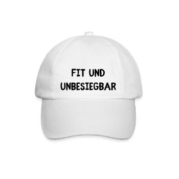 Fit und Unbesiegbar - Baseballkappe - Weiß/Weiß - Vorne