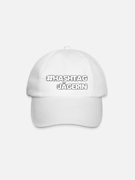 HashtagJägerin grau - Baseballkappe - Weiß/Weiß