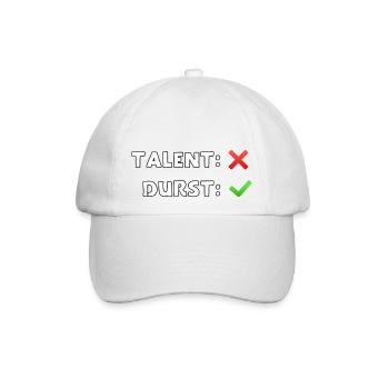 talent nein durst ja - Baseballkappe - Weiß/Weiß - Vorne