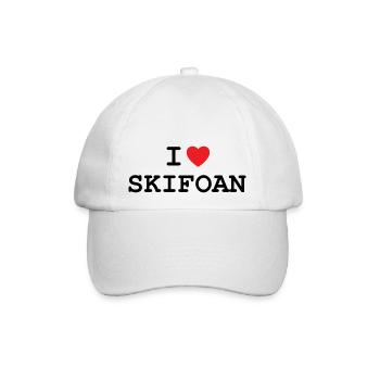 Ich liebe Skifahren / Skifoan - Baseballkappe - Weiß/Weiß - Vorne