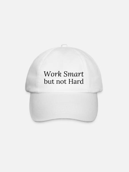 Work Smart but not Hard - Baseballkappe - Weiß/Weiß