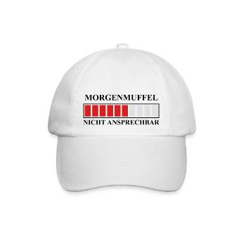 Morgenmuffel - Baseballkappe - Weiß/Weiß - Vorne