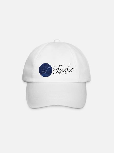 Sternzeichen Fische Tierkreiszeichen Astrologie - Baseballkappe - Weiß/Weiß