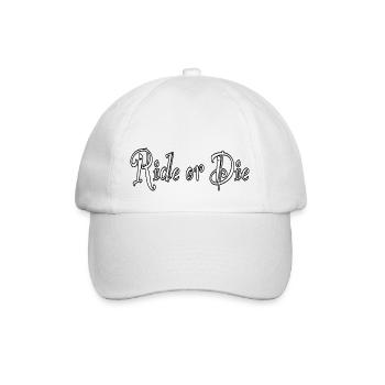 Ride or Die - Baseballkappe - Weiß/Weiß - Vorne
