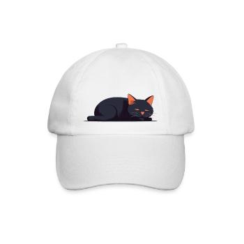 Schläfer-Katze - Baseballkappe - Weiß/Weiß - Vorne