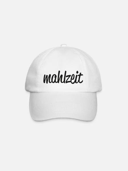 mahlzeit schwarz - Baseballkappe - Weiß/Weiß