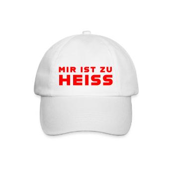 Mir ist zu heiss - Baseballkappe - Weiß/Weiß - Vorne