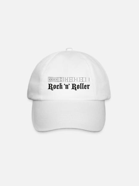 Gitarrengriffbrett groß schwarz - Baseballkappe - Weiß/Weiß