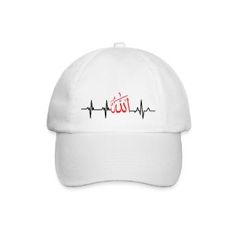 Herzschlag allah - Baseballkappe - Weiß/Weiß - Vorne