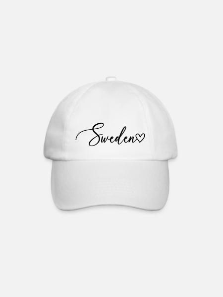 Sweden Schweden Schrift - Baseballkappe - Weiß/Weiß
