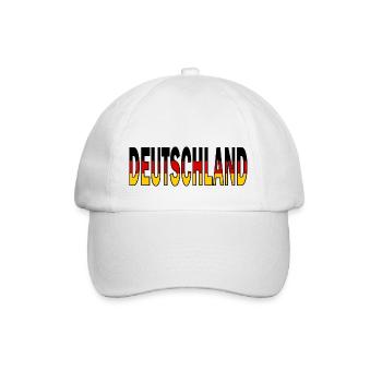Deutschland in Nationalfarben - Baseballkappe - Weiß/Weiß - Vorne