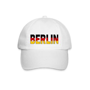 Berlin in Nationalfarben - Baseballkappe - Weiß/Weiß - Vorne