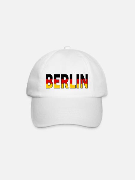 Berlin in Nationalfarben - Baseballkappe - Weiß/Weiß