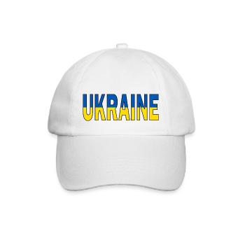 Ukraine in Nationalfarben - Baseballkappe - Weiß/Weiß - Vorne