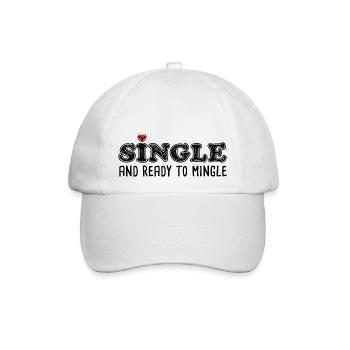 Single Und Bereit Zum Mischen - Baseballkappe - Weiß/Weiß - Vorne