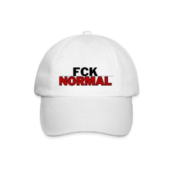FCK NORMAL - für Authentizität und Individualität - Baseballkappe - Weiß/Weiß - Vorne