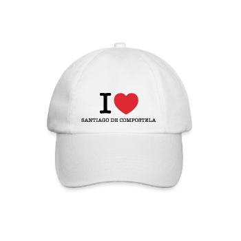Ich liebe Santiago de Compostela - Baseballkappe - Weiß/Weiß - Vorne