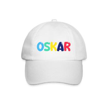 Name - Oskar - Baseballkappe - Weiß/Weiß - Vorne
