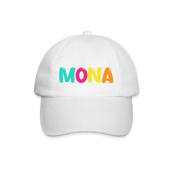 Name - Mona - Baseballkappe - Weiß/Weiß - Vorne