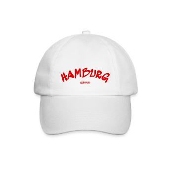 Hamburg - Hansestadt - Deutschland - Germany - Baseballkappe - Weiß/Weiß - Vorne