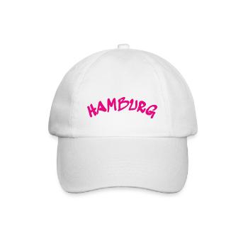 Hamburg - Hansestadt - Deutschland - Germany - Baseballkappe - Weiß/Weiß - Vorne