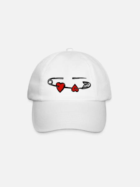 Love Herz - Baseballkappe - Weiß/Weiß