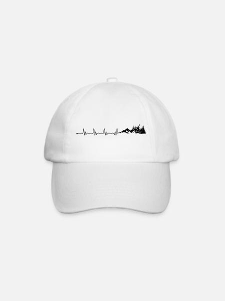 Heartbeat Snowboarder Wintersport - Baseballkappe - Weiß/Weiß