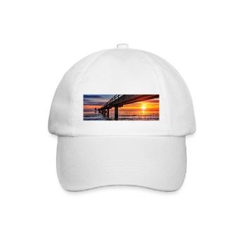 Usedom im Sonnenuntergang - Baseballkappe - Weiß/Weiß - Vorne