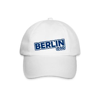 Berlin - 030 - Hauptstadt - Deutschland - Vorwahl - Baseballkappe - Weiß/Weiß - Vorne