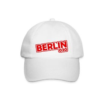 Berlin - 030 - Hauptstadt - Deutschland - Vorwahl - Baseballkappe - Weiß/Weiß - Vorne