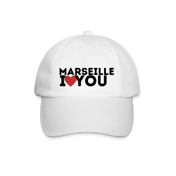 Marseille Ich liebe dich - Baseballkappe - Weiß/Weiß - Vorne