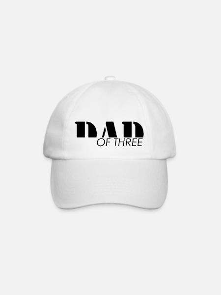 Papa - Vater von drei Kindern - Baseballkappe - Weiß/Weiß